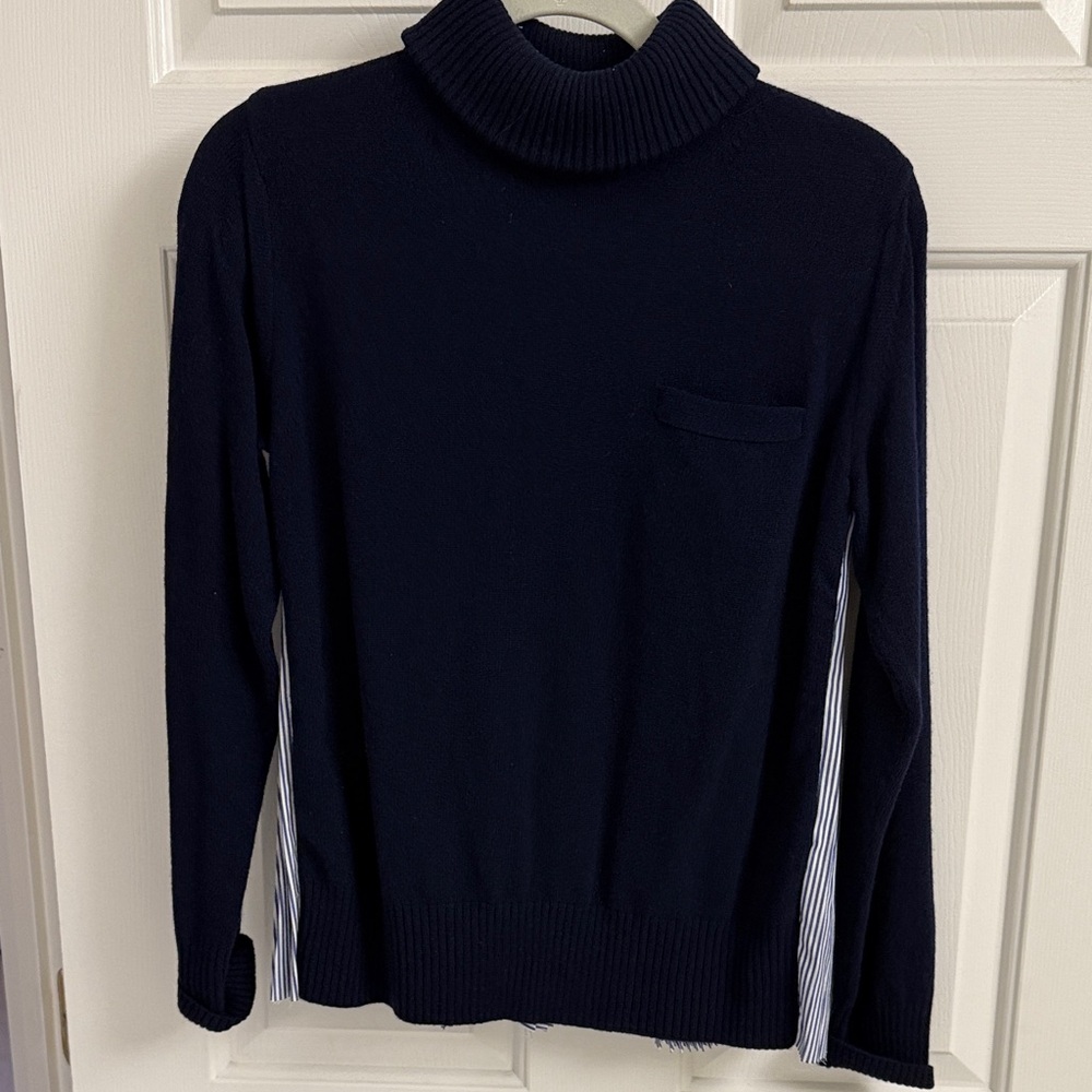 Sacai Navy Blue Turtleneck Sweater